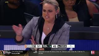 TECHNICAL On Becky Hammon After A'ja Wilson Doesn't Get Foul Call | Dallas Wings vs Las Vegas Aces