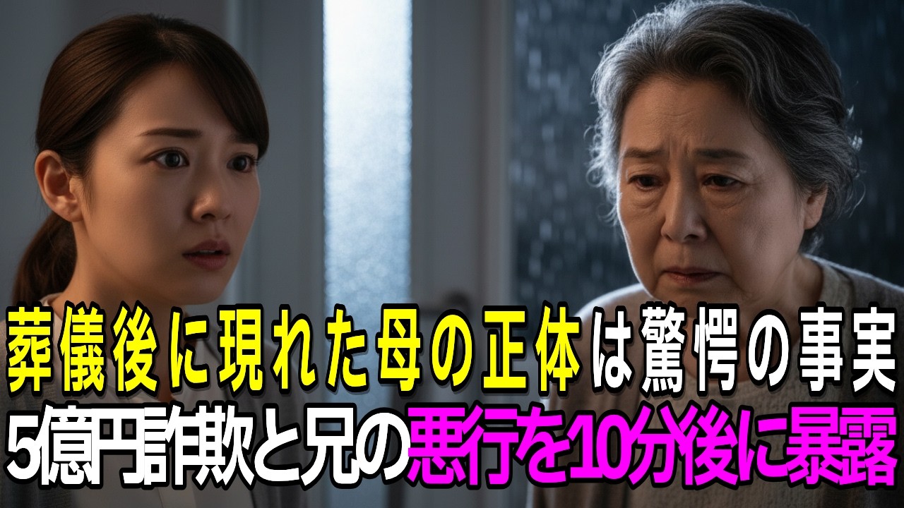 母の葬儀後にインターホンを鳴らした死んだはず의母。10分後に5億円保険金を狙った兄の悪行が判明し一家崩壊【オーディオブック】【ミステリー】