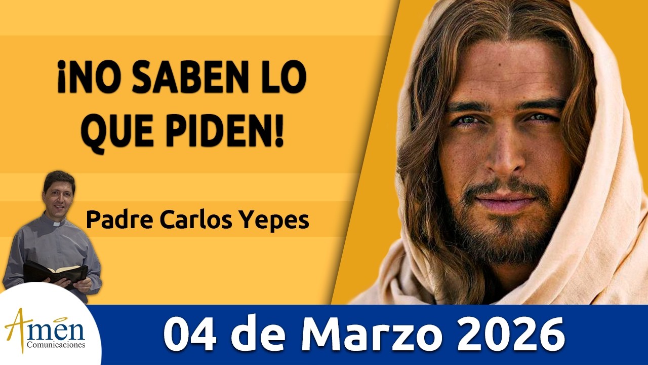 Evangelio De Hoy, Miercoles 4 Marzo 2026 #PadreCarlosYepes lMateo 20,17-28 #Evangelio