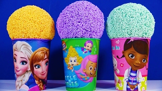 Disney Frozen Bubble Guppies Cup Foam Clay Kinder Joy Surprise Egg Whisker Haven Tales Palace Pets