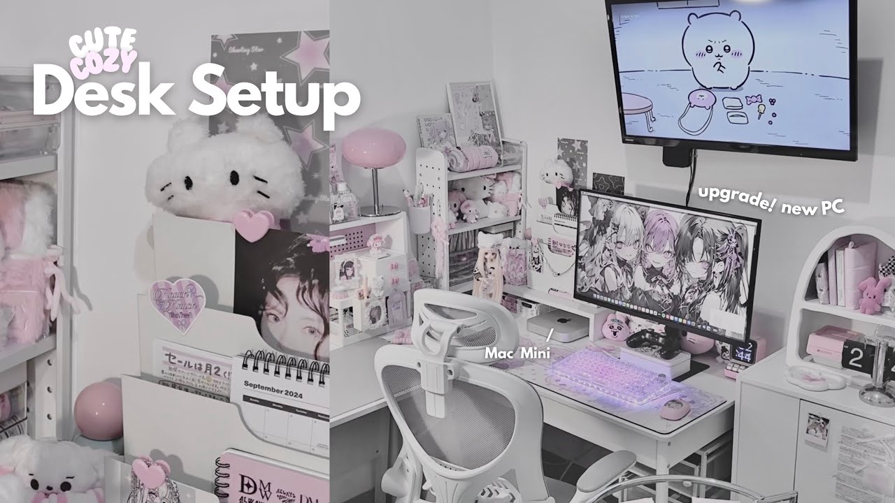 a cozy Desk Setup | upgrade with new PC! Mac mini M2, 4K monitor, KiBOOM Phantom 81 V3 keyboard 🖥