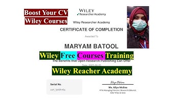 Courses Part 5 | Wiley Free Online Courses with Certificate | Paper Publishing | Young Researchers