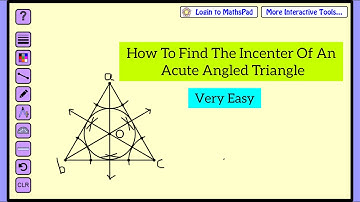 How To Find Incenter Of An Acute Angled Triangle | Very Easy
