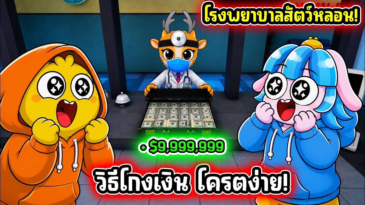 เงินไม่จำกัด! บัคเสกเงินในโรงพยาบาลสัตว์! | Roblox Animal Hospital (Anomaly)