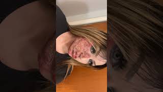 Half burned face tutorial! #halloween #makeuptutorial #shortsvideo #shorts #fyp ￼