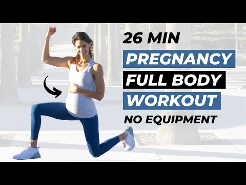 FULL BODY PREGNANCY WORKOUT NO EQUIPMENT  27 Min Prenatal Fitness with  Warm-Up & Stretching 