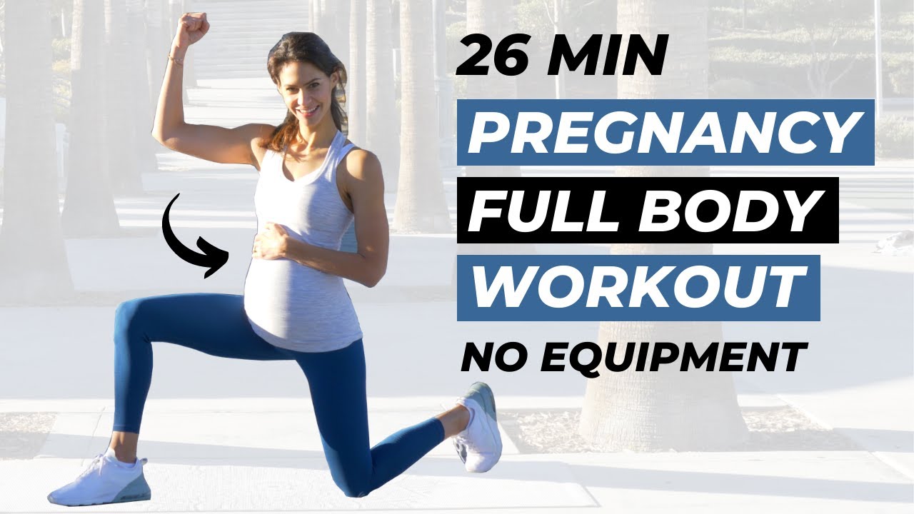 FULL BODY PREGNANCY WORKOUT NO EQUIPMENT 27 Min Prenatal Fitness with