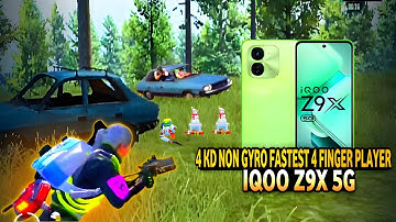 4 KD NON GYRO FASTEST 4 FINGER PLAYER ⚡ IQOO Z9X 5G 🔱 SMOOTH + 40 FPS PUBG / BGMI TEST 2025