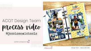 Create a Stitched Pocket to Add Multiple Photos!- Travel Notebook Spread | @ACherryOnTopCrafts