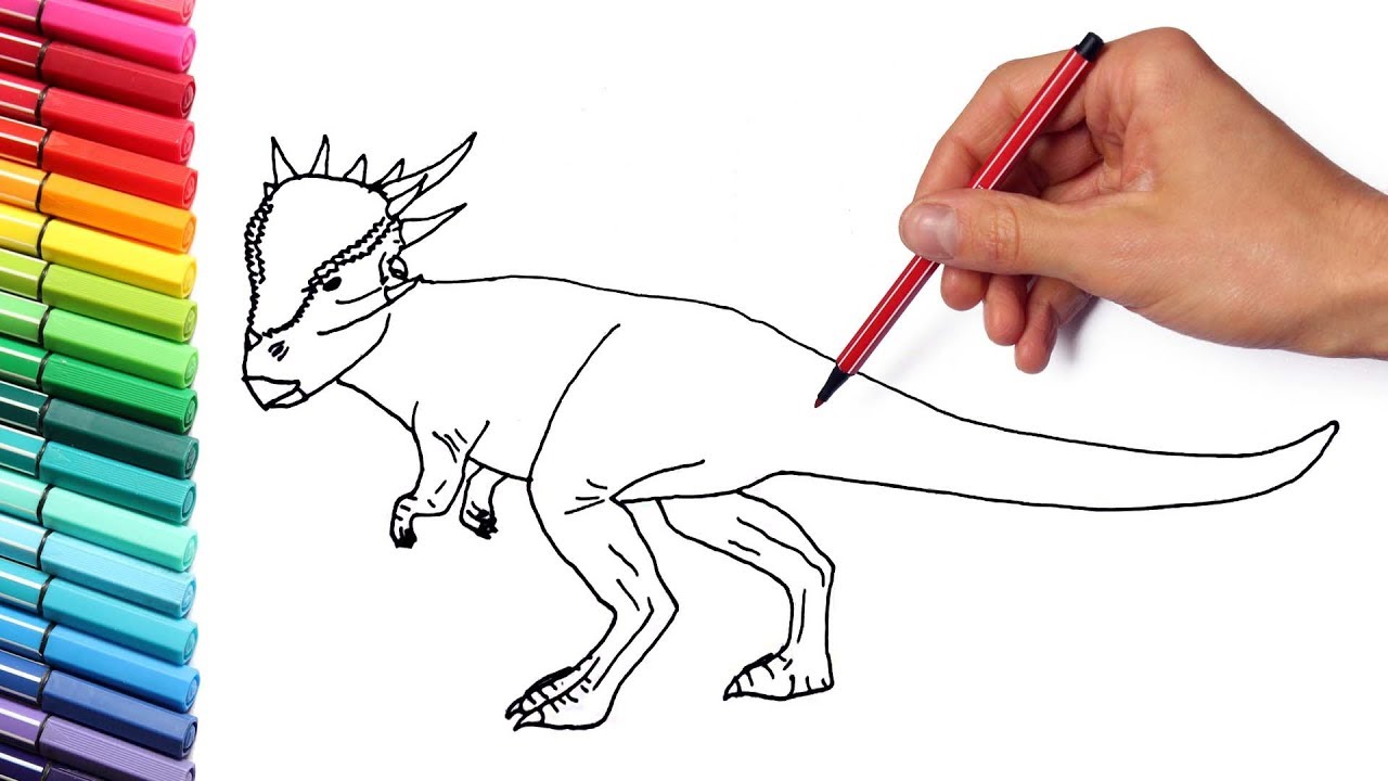 New jurassic world Dinosaur Stygimoloch Drawing and Coloring for