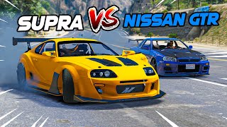 Turbo SUPRA vs Nissan GTR Skyline! *Intense Race* | GTA 5 screenshot 5