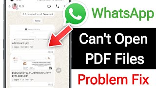 Fix Whatsapp Can't Open PDF Files (New Update 2025) || Whatsapp PDF File Not Opening Problem
