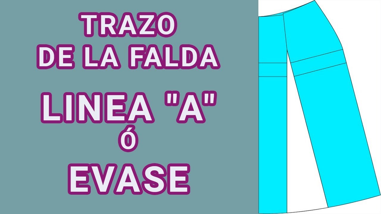 Patrón de la falda trapecio, evase o línea 