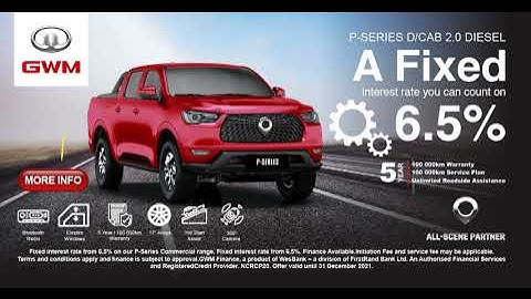 6.5% Fixed Interest Rate on a P-Series Double Cab