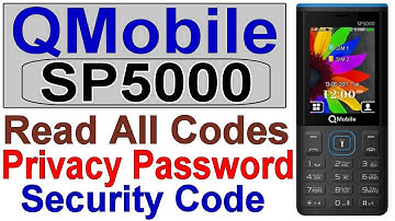 QMobile SP5000 MT6261 Security Code, Privacy Code, Remove Password Unlocking Method By Tahir Tech Tv