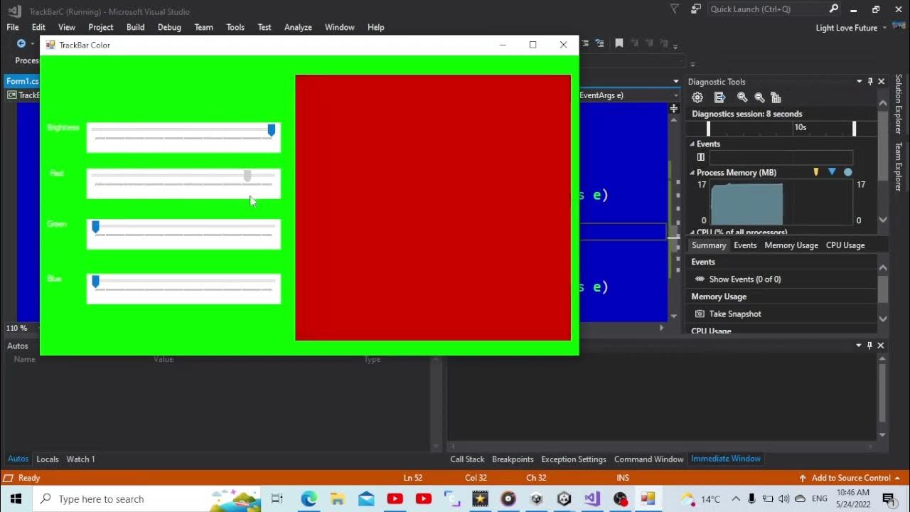 c TrackBar.Value.pictureBox.Color YouTube