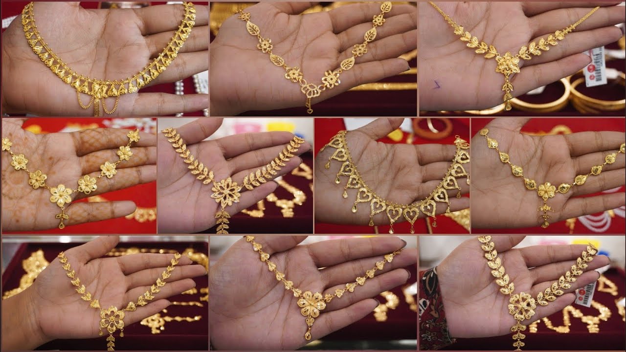 Simple gold necklace design//lightweight gold necklace design//New design gold necklace 