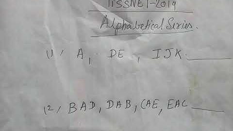 TISSNET-2019 || 100% SELECTION ALPHABETICAL SERIES & SOLUTIONS