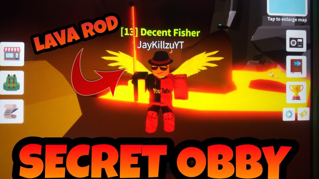 How To Get The Lava Rod In Fishing Simulator Secret Obby In Fishing Simulator Roblox Youtube