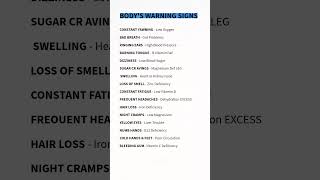 Body's warning signs #HealthTips #BodySignals #VitaminDeficiency #HealthyLiving #SelfCareTips #like