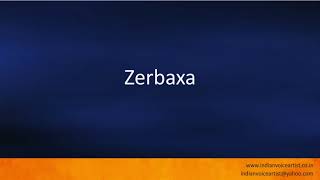 Pronunciation of the word(s) 'Zerbaxa'.