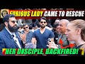 Angry christian lady came to sve her disciple backfired smile2jannah speakers corner