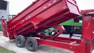 2021 PJ HD low-pro dump (DE) dumping 8.5tons of flex base