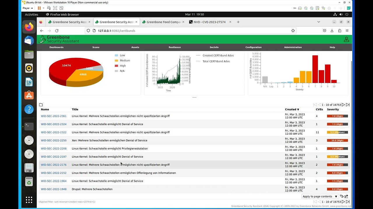 OpenVas Administration - SecInfo menu