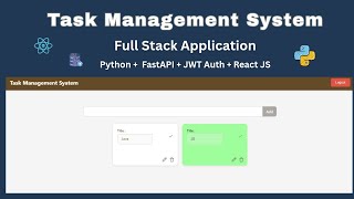 Full Stack Task Management App – Part 7 |  Connect React to FastAP I