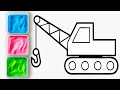 Sand Painting Excavator - Easy Painting for kids &amp; toddlers