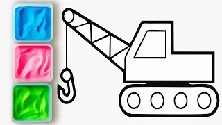 Sand Painting Excavator - Easy Painting for kids &amp; toddlers
