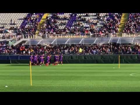 I tifosi incitano la Fiorentina