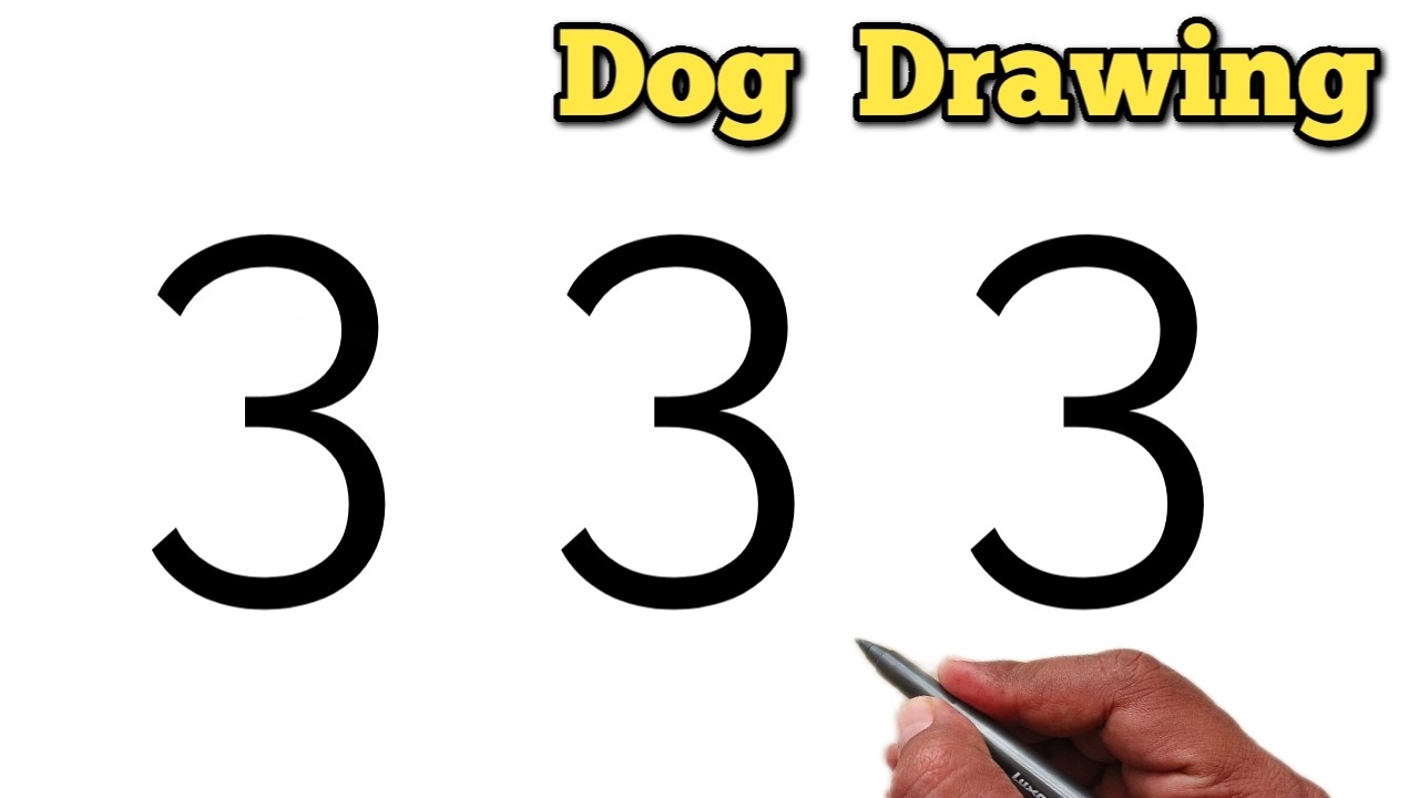 How to Draw a Cute Dog 🐶 With Number 333 | Step by Step Drawing