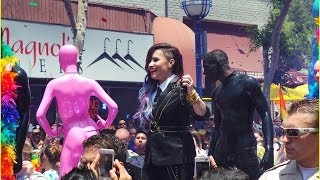 Demi Lovato Really Don't Care Music Video Shoot LA Pride 2014