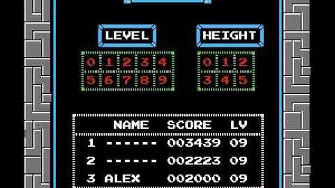 Tetris Nintendo NES Infinite Time to Decide First Tetrimino Game Genie code