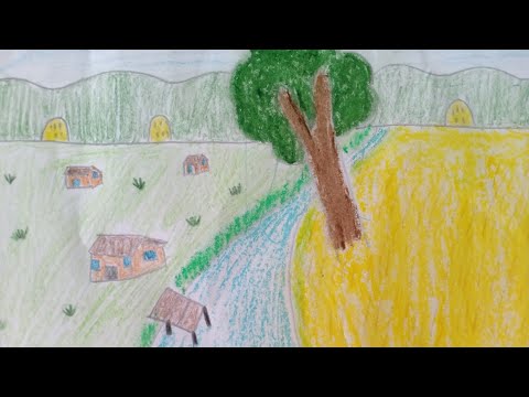 Video vẽ tranh phong cảnh quê hương đơn giản mà đẹp - youtube