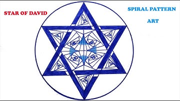 3D DRAWING FAMOUS STAR OF DAVID | SPIRAL PATTERN ART