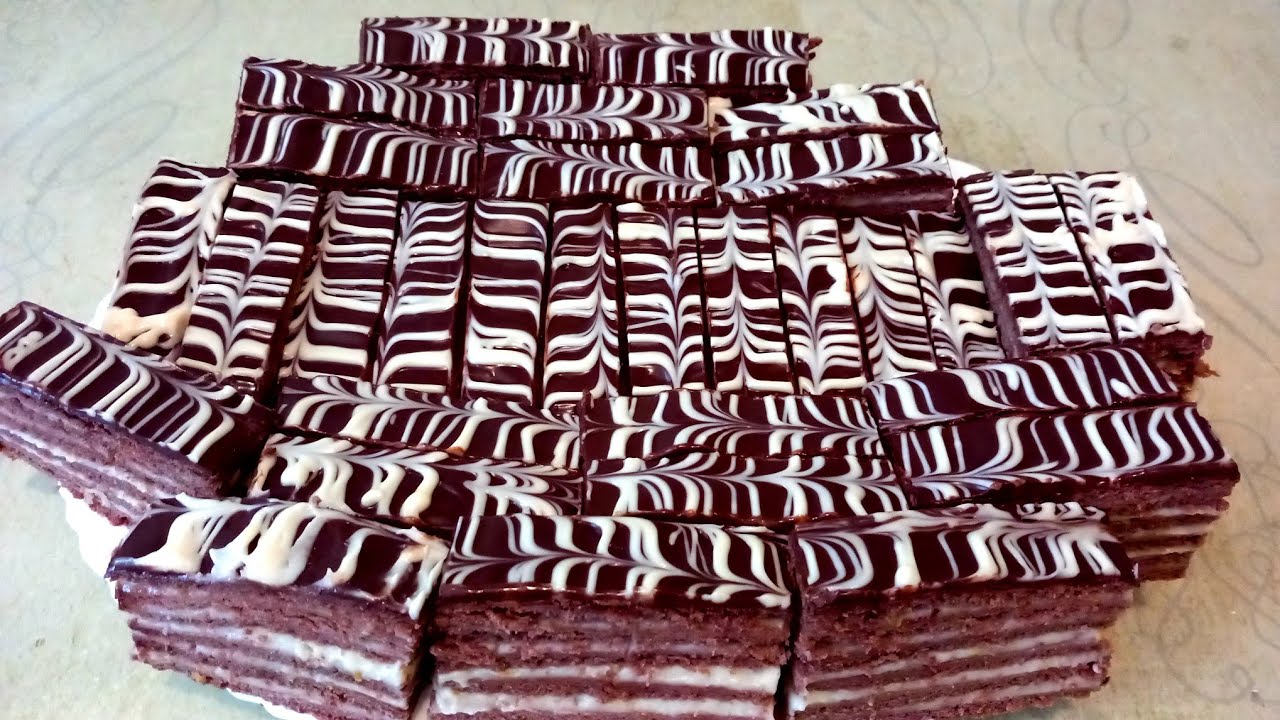 Prăjitura cu foi de cacao și cremă de vanilie/atât de fragedă de se topește în gură😃Monik Cooking