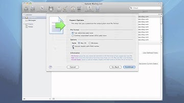 iMac Mailer - how to export email recipients to CSV file