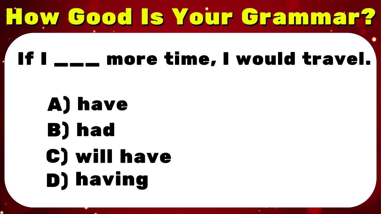 Random Grammar Question 75 Advanced Grammar Questions with Answers | English Test Challenge ...