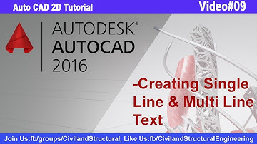 Working with Single Line & Multiline Text in Auto CAD2016 V-09