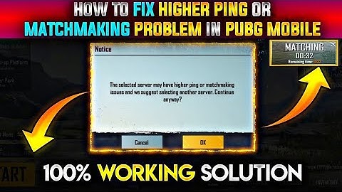 the selected server may have higher ping or matchmaking issues pubg mobile || unable to enter match