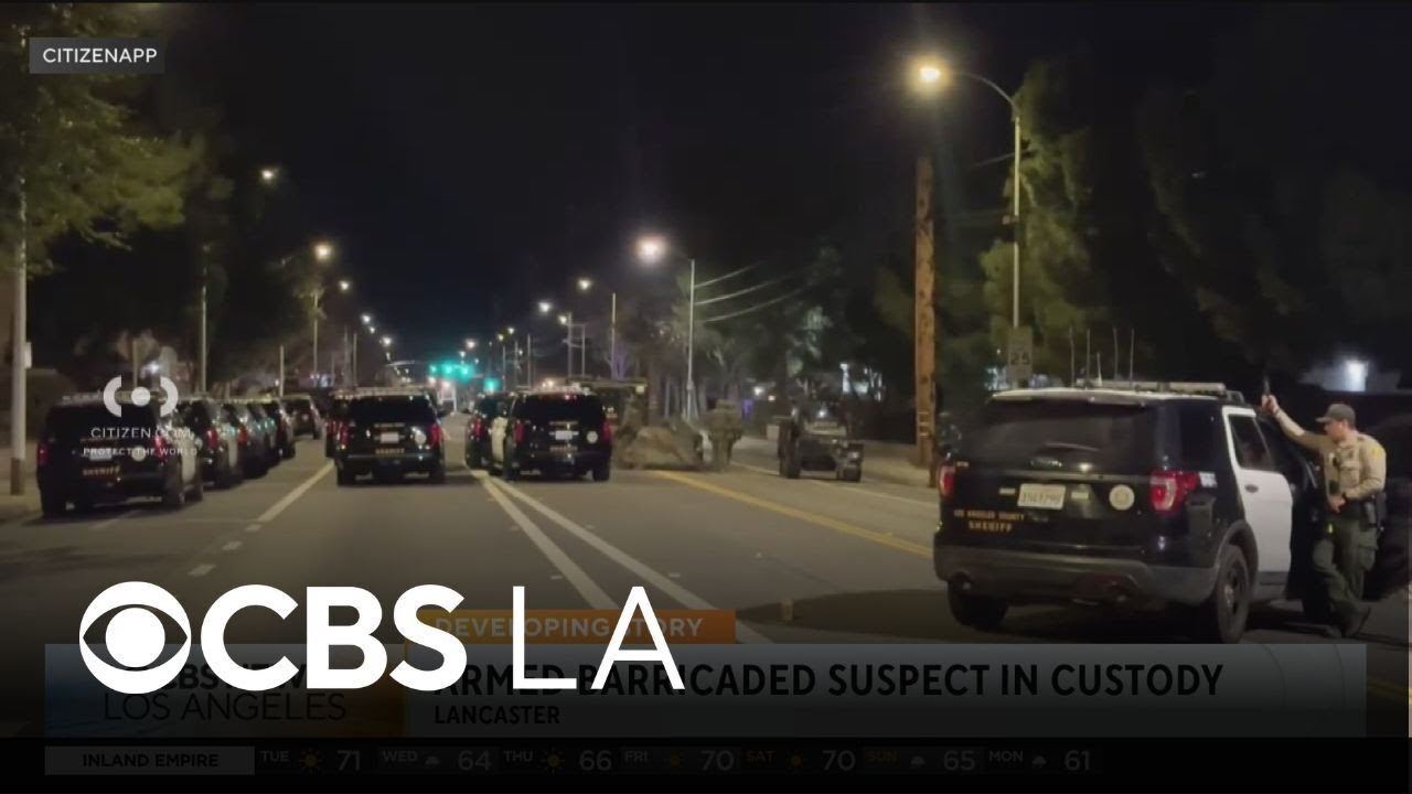 Lancaster barricaded armed suspect taken into custody - YouTube