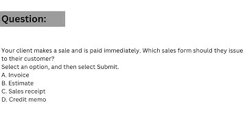 Your client makes a sale and is paid immediately. Which sales form should they issue to their