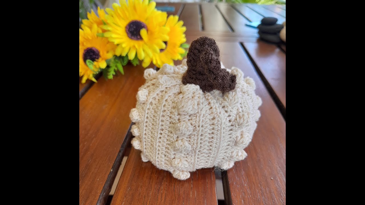 Πλεκτη κολοκυθα με κομπακια-Pumpkin crochet 