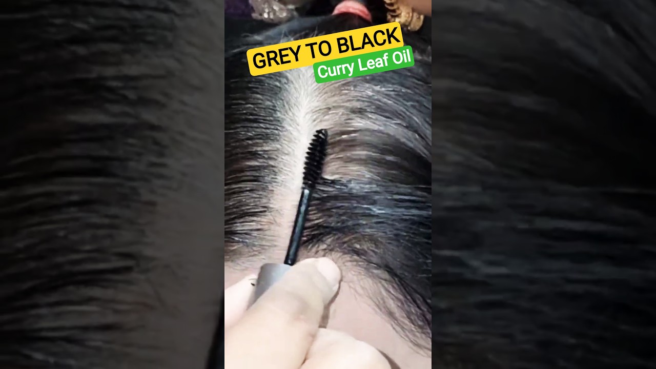 Grey Hair to Black Naturally 😱 Curry Leaf Oil Secret! #GreyHair #ReverseGreyHair #CurryLeavesOil