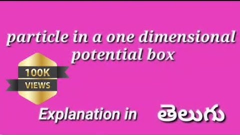 Particle in a one dimensional potential box                     Explanation in Telugu.