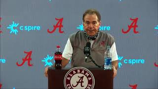 Nick Saban speaks at his final press conference before Alabama and Missouri game 9-23-2020