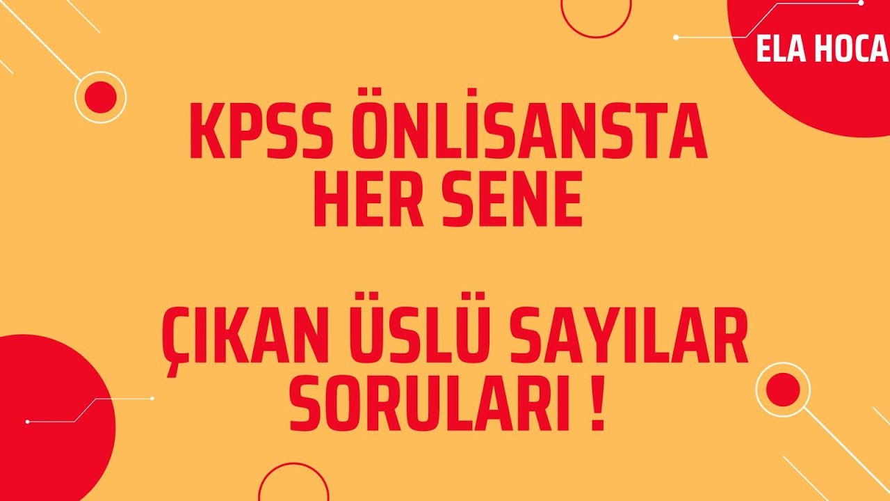 KPSS ÖNLİSANS || ÇIKMIŞ SORULARA BENZER ÜSLÜ SAYILAR 30 SORU ||