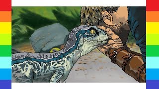 How to Draw a Baby Dinosaur & Raptor Baby blue JURASSIC WORLD Fallen Kingdom
